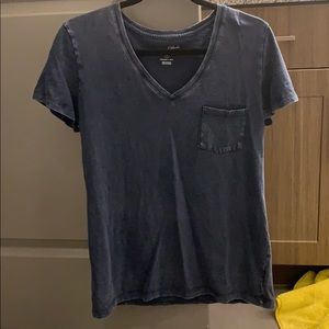 Navy Blue Monterey V-Neck Tee with Front Pocket